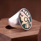 Vtg Taxco Mexican Metales Casados Mixed Metal Mayan Aztec Sterling Ring Size 8