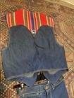 Vtg Deadstock 70s Frederick   s Of Hollywood Western Set Denim Vest Jeans 2pc Suit