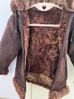 Kids Unisex Real Sheepskin Hoodie Brown Coat 4-5 Years Check Measurements