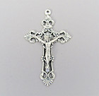 2 Pc Filigree Large Crucifix Cross Rosary Italy Rosaries Parts C106 Finih Silver