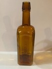 Paine s Celery Compound Amber Embossed  Square Apothecary Medicine Bottle md36