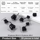 20pcs Round Strain Relief Cord Connector  Nylon Insulation Cable Bush 