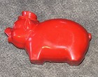 Gregory   s Market Rome Ny Vintage Promotional Red Plastic Pig Bank