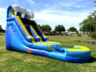 Tsunami Blue Wave 15 Foot Inflatable Water Slide   Commercial 1 5hp Blower