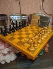 Vintage Wooden Tournament Chess With Weights Set Soviet Ussr   107 