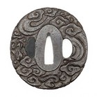Tsuba Signed Shigeyoshi later Eiju  Cloud Dragon Japanese Antique Sword Fitting
