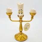 New Disney Parks Beauty   The Beast Cogsworth Clock Lumiere Light Up Figure Set