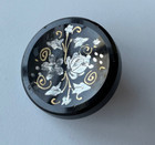 Antique Black Polished Concave Glass Button silver Deposit Finish gold Lustre a1