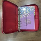 Kate Spade Leather Wellesley Personal Agenda Planner Cherry Red Zip Around