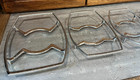 Vtg Lot Of 4 Metal Chrome Corning Ware Trivet Cradles Casserole Holders 3 Sizes