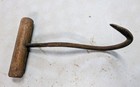 Vintage   Antique Hay Bale Hook Wood Handle - Approx 10  Long
