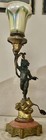 Antique French Bronze Putto Lamp G  De Kerwiguen Signed Ormolu Base C 1900