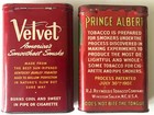 Vintage Advertising Velvet Prince Albert Pipe Smoking Tobacco Pocket Tin X2 Lot