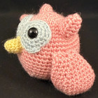 Crochet - Pink Owl - Stuffed Animal - 3  - Handmade