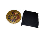 Vintage Powder Compact Stratton Art Deco Nouveau Muse Lady Peacock Black Bag