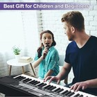 Piano Keyboard  61 Key Keyboard Piano For Black mic headphones stand stool