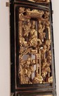 Antique Chinese Carved Gilt Black And Red Lacquer Figural 19 Inches H X 7 5 W  