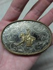 Vintage Montana Silversmiths Belt Buckle Barrel Racing Cowboy Rodeo Western