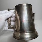 Set Of 3 Vintage Silverplate Tankard Mugs Glass Bottom 5  Tall Euc
