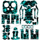 Dji Inspire 1 Quadcopter drone  Transmitter  Battery Wrap skin   Lt Blue Flames 