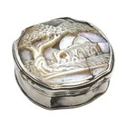 A Silver And Mother Of Pearl  kever Rachel  Snuff Box  Judaica