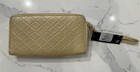 Nwt Tahari Gold Quilted Zip Around Wallet Wristlet Clutch