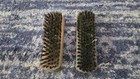 Lot Of 2 Vintage Dyanshine Wooden Horsehair Shoe Polish Brushes Leather Buffer