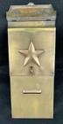 Vintage Brass Wall Mount Mailbox Flip Covers Padlock Eye Embossed Patriotic Star