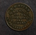 Civil War Token Store Card M  F  Magnolia Hotel Philadelphia Lot 3883