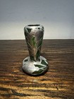 Antique Alvin Vase Art Nouveau American Green Glass Solid Silver Overlay