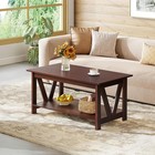 Coffee Table W  Storage Shelf 39 4  Farmhouse Coffee Table W  V-frame Support
