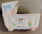 Lot Of Vtg Items  60 s Ceramic  Music Box   Knit Hangers  Baby Talc Box  Nursery