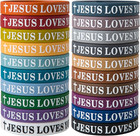 20 Pieces Jesus Loves You Silicone Wristbands Colorful Christian Bracelets Bu   
