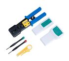 Rj45 Ethernet Network Tool Kit Set Cat6 Cat5e Cable Tester Crimper Stripper Test