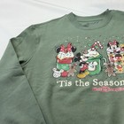 Disney Parks Tis The Season Christmas Sweatshirt Sage Green Mickey Minnie Size M