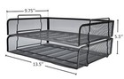  2 Pack Stackable Desk Paper Tray  Metal Mesh Desktop Document Letter File 