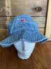 Vtg Toppers Denim Pepsi 1990s Blue Denim Bucket Hat One Size