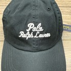 Polo Ralph Lauren Embroidered Script Logo Cotton Twill Ball Cap Black White Nwt