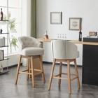 360-degree Swivel Bar Stool Counter Stool With Ergonomic Backrest  Button Tufted