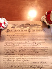 Vintage 1800s Certificate Of Citizenship   From Ireland  Very Cool  13 X 8 1 2