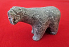 Native Inuit Indian Hand Carved Gray Soapstone Serpentine 3  Polar Bear Vtg Az54