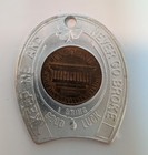 Vintage Las Vegas Horseshoe Token W  1924 Lincoln Wheat Penny Good Luck Souvenir