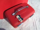 Set Of 3 Vintage American Tourister Tiara Red Suitcases Makeup Train Case Key