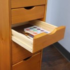 Adeptus Mobile File Cabinet 40 28  X 15 35  X 13 4  Pine Wood 8-drawer W  Wheels