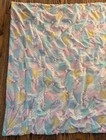 Vtg Baby Quilt Pastel Patchwork Style Soft Floral Stripe Granny Cottage Core