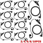 2 4 6 8 10pc Ptt Mic Swivel Earpiece Earphone For Motorola Walkie Talkie Cp200