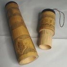 Vintage Natural Bamboo Container With Carving Stash Incense Small Long Items