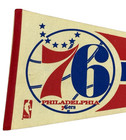 Vintage 1960s 1970s Nba Philadelphia 76ers Team Logo Full Size Pennant  30 x12 
