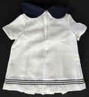 Wonderland White   Navy Blue Vintage Short Sleeve Sailor Dress Toddler Girls 4t