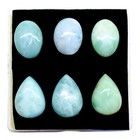 6 Pcs Natural Larimar 18-20mm Mix Loose Cabochon Untreated Gemstones Lot